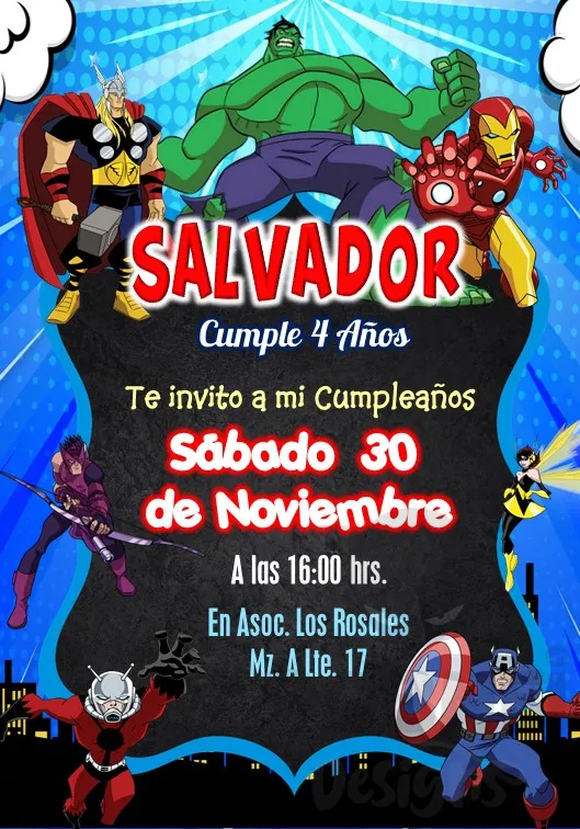 Archivo de Invitacion Vengadores Heroes