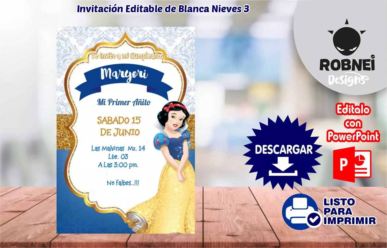 Descargar Invitación de Blanca Nieves 3 GRATIS