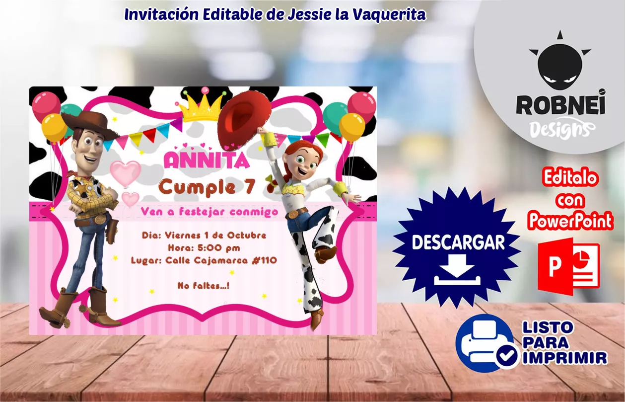 Descargar Invitación de Jessie la Vaquerita GRATIS