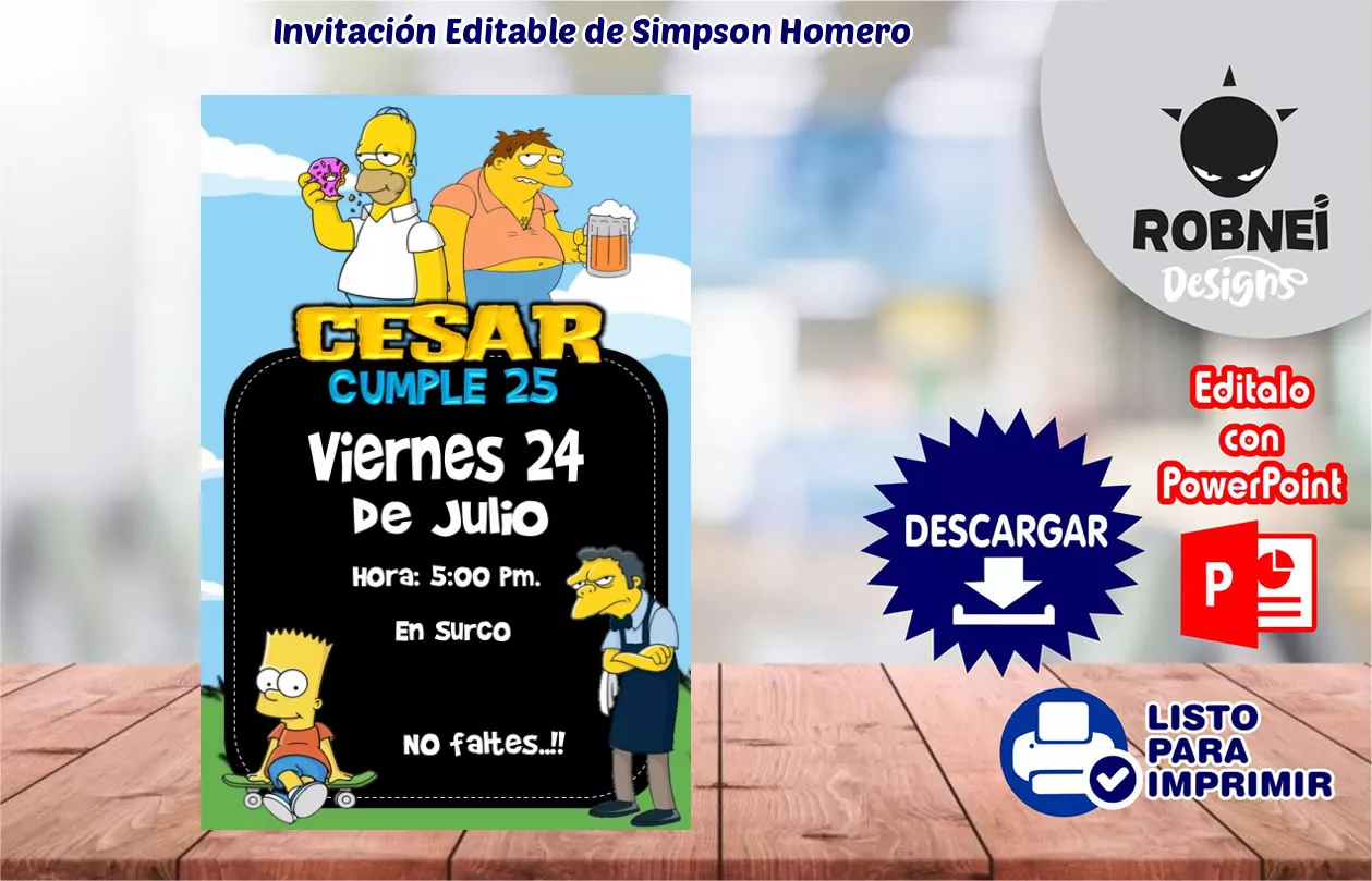 Invitacin de Simpson Homero