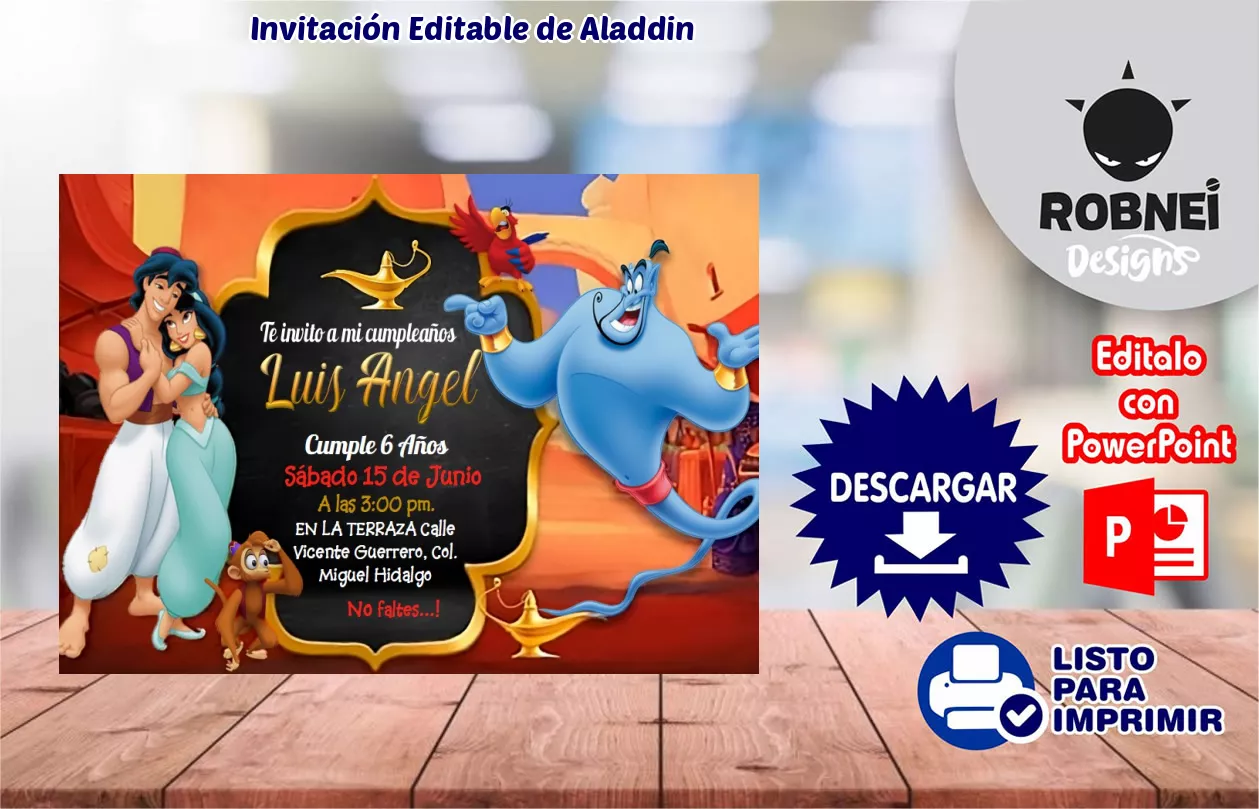 Invitacin de Aladdin