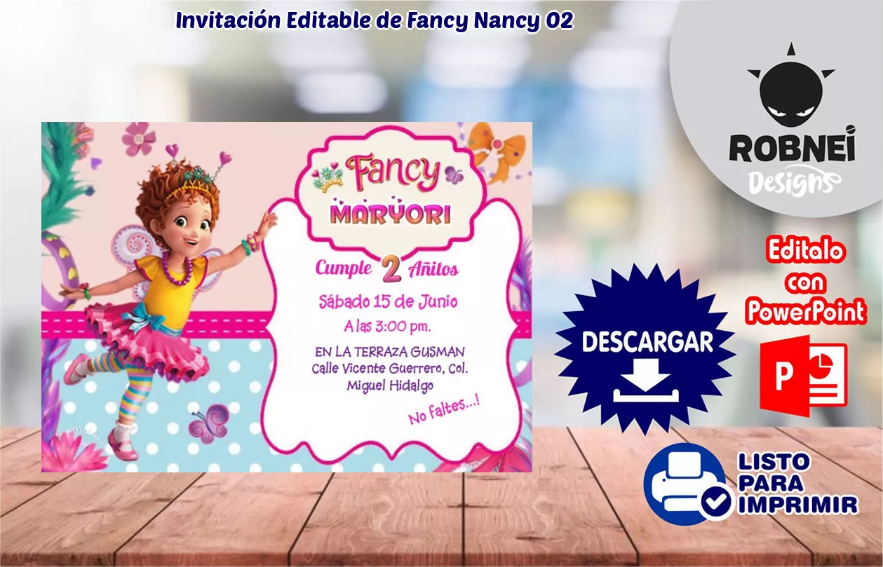 Invitacin de Fancy Nancy 02