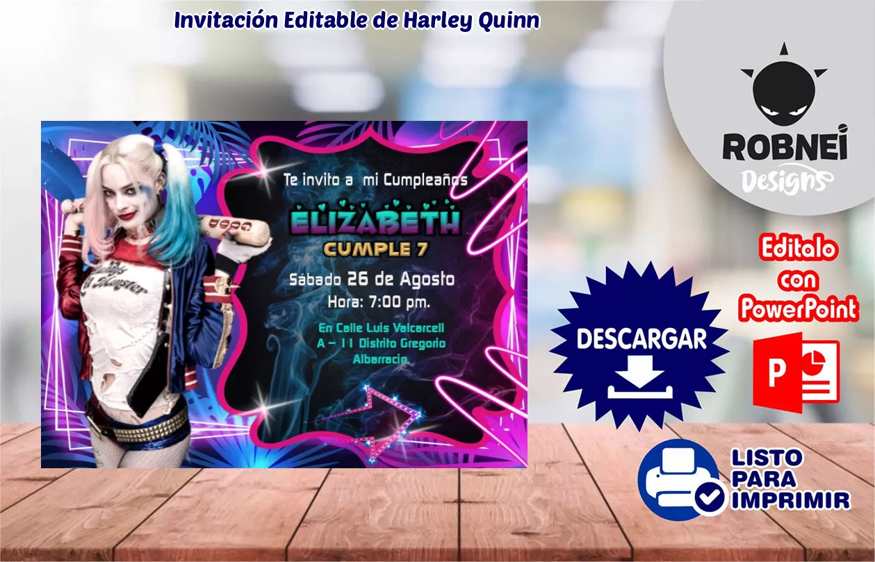 Invitacin de Harley Quinn