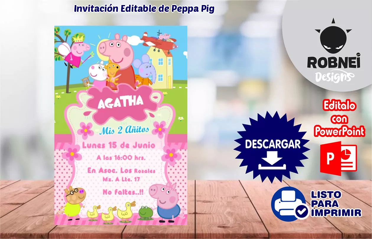 Invitacin de Peppa Pig