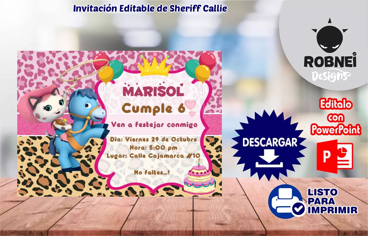 Invitacin de Sheriff Callie