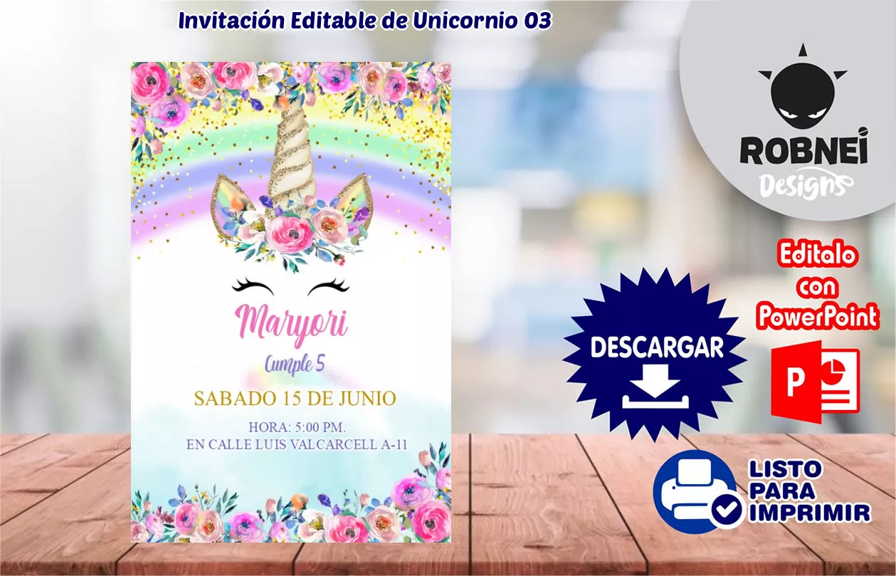 Invitacin de Unicornio 03