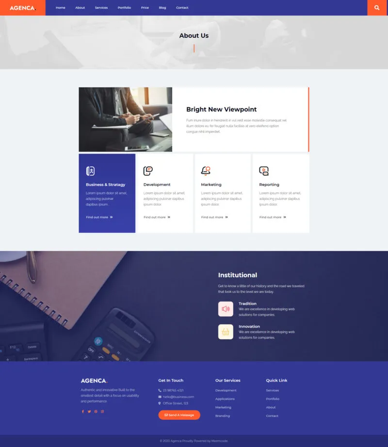 Plantilla de agenca creative agency elementor template kit