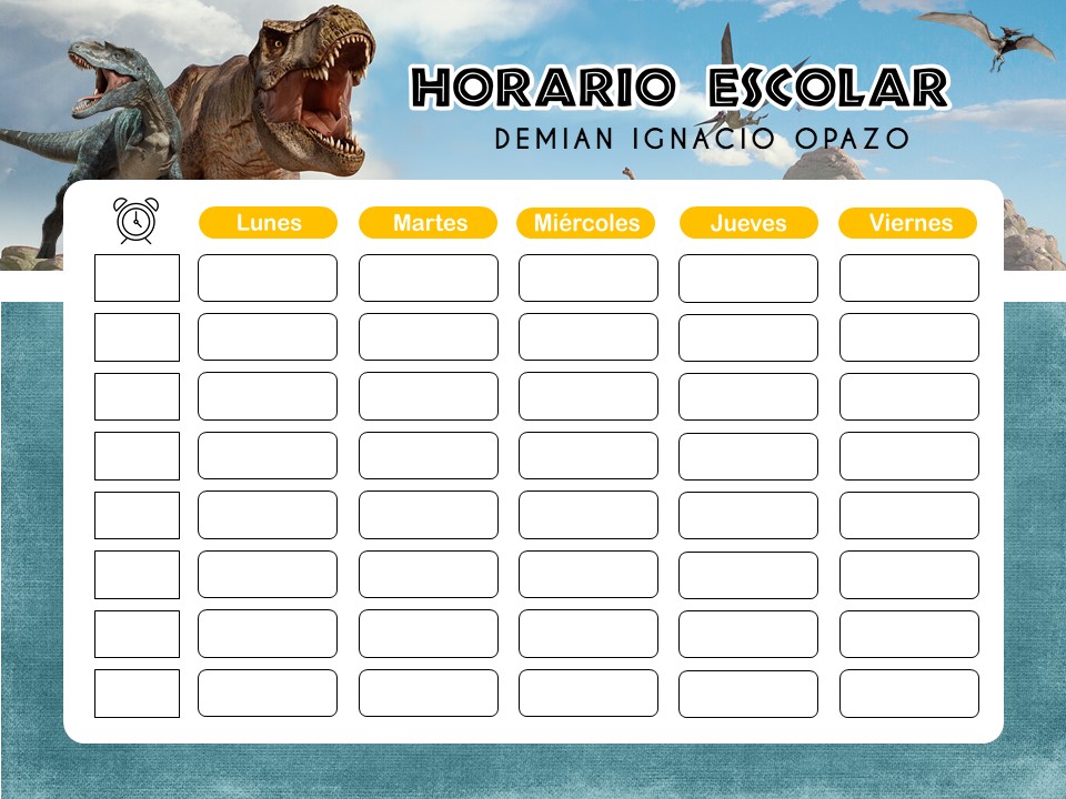 Miniatura de Dinosaurios-Horario-Escolar