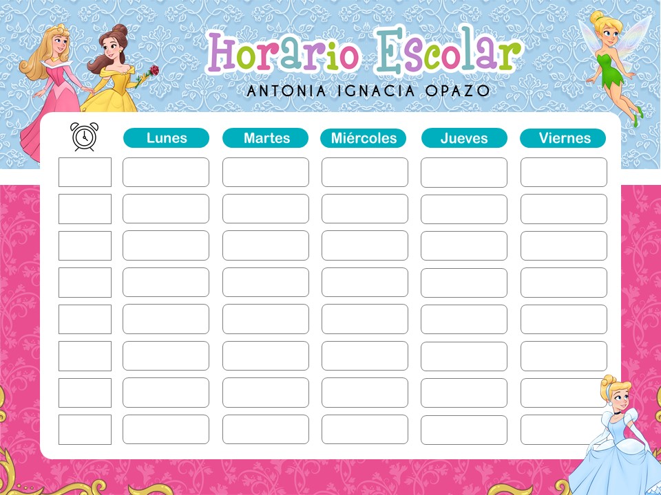 Miniatura de Princesas-Disney-Horario-Escolar