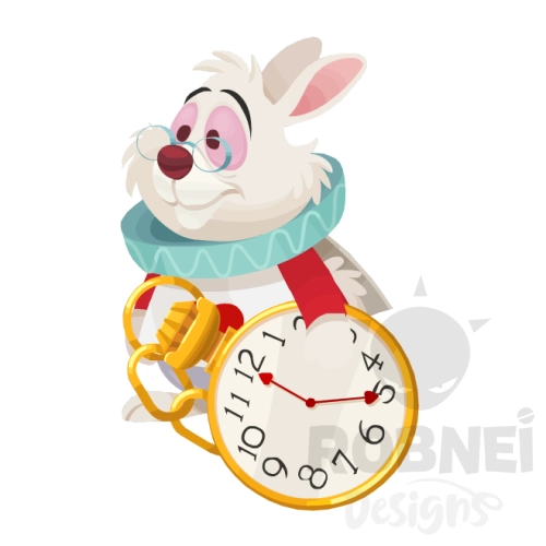 Alicia-Conejo-Blanco-Reloj