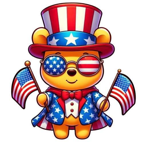 Pooh-America-Flag