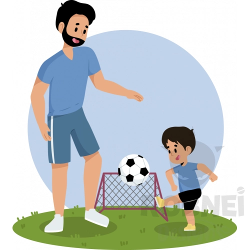 Padre y su hijo futbol