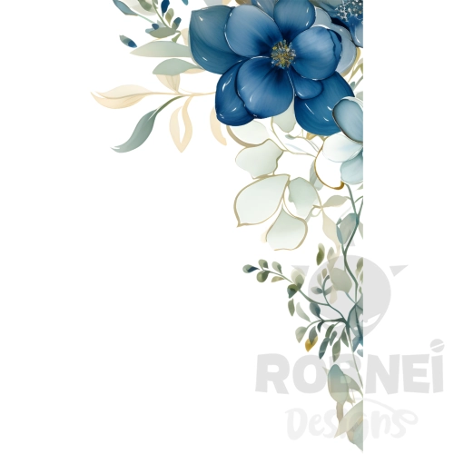 Floral Azul Esquinero