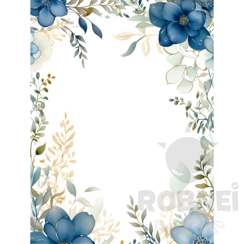 Marco Floral Azul