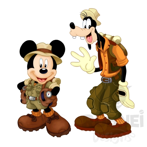 mickey-y-goofy-safari-exploradores