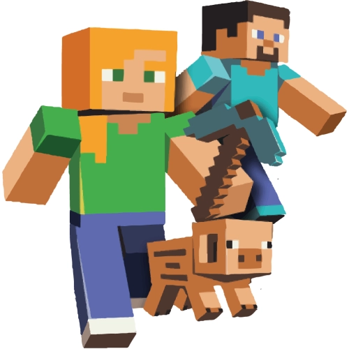 Minecraft Clipart Steve y Alex