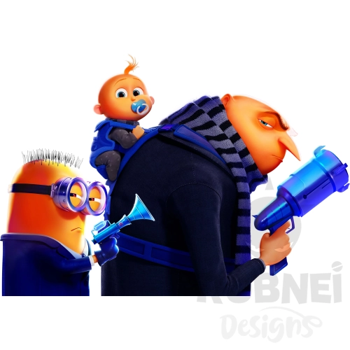 gru bebe y minions jugando