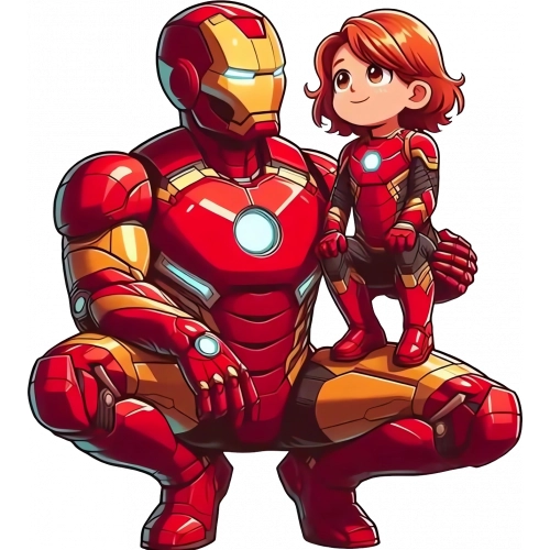 IronMan Padre e hija Clipart Robnei 03