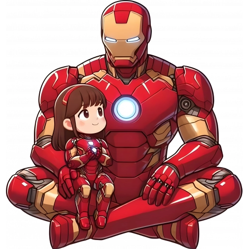 IronMan Padre e hija Clipart Robnei 04