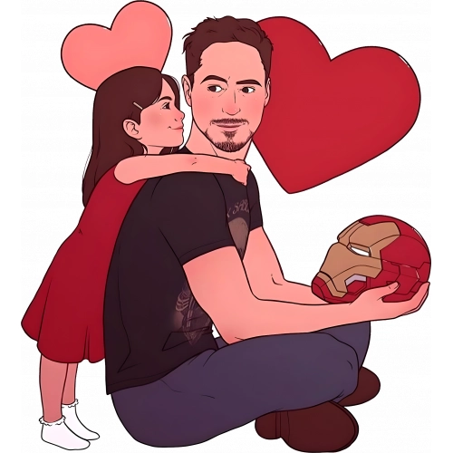 IronMan Padre e hija Clipart Robnei 05