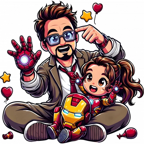 IronMan Padre e hija Clipart Robnei 06