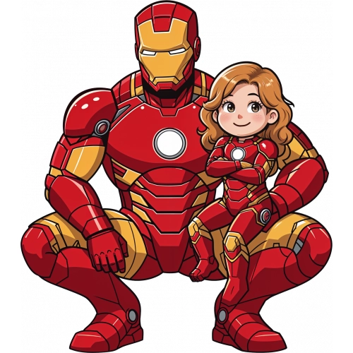 IronMan-Padre-e-hija-Clipart-Robnei