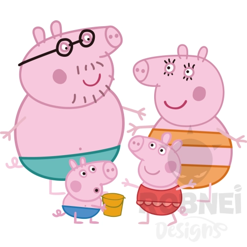 Peppa Pig Clipart Familia Playa