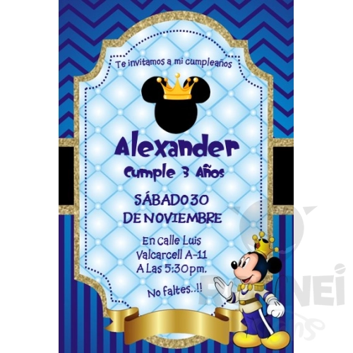 Archivo de Mickey Rey Azul Invitacion