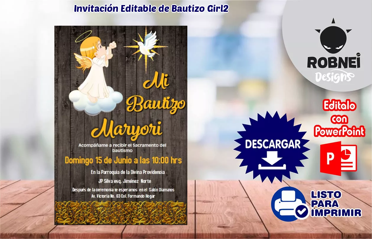 Invitacin de Bautizo Girl2