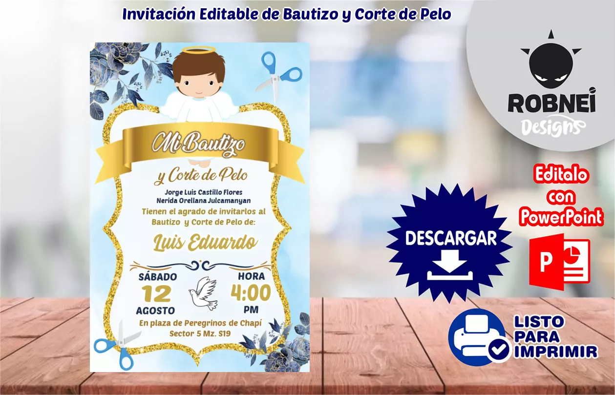 Invitacin de Bautizo y Corte de Pelo