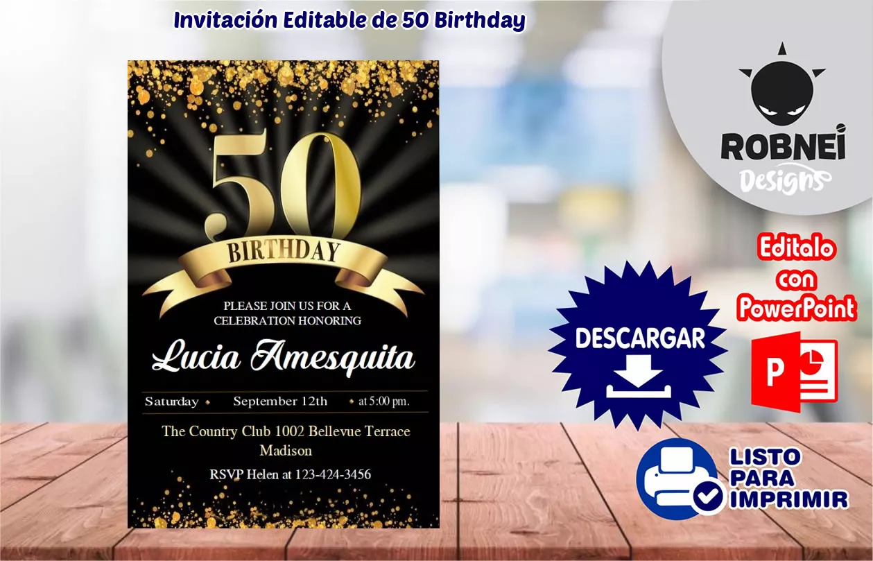 Invitacin de 50 Birthday