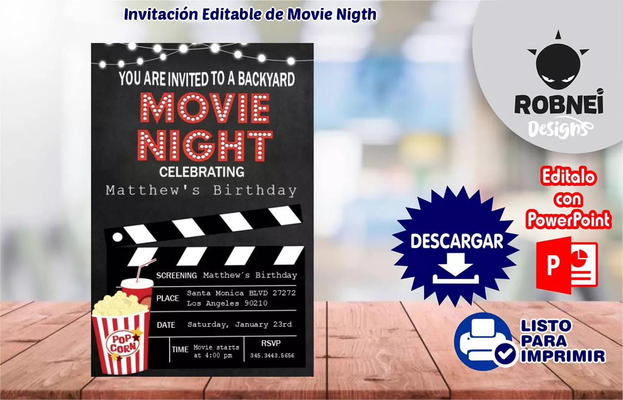 Invitacin de Movie Nigth