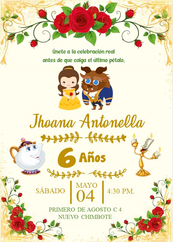 La-Bella-y-la-Bestia-Chibi-Invitacion