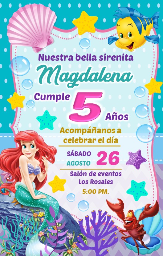 Sirenita-Ariel-Invitacion