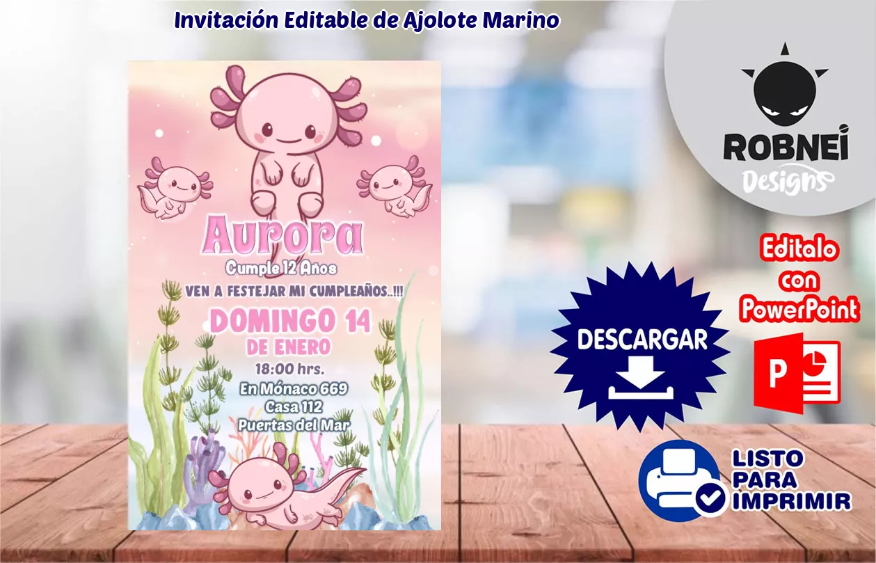 Invitacin de Ajolote Marino