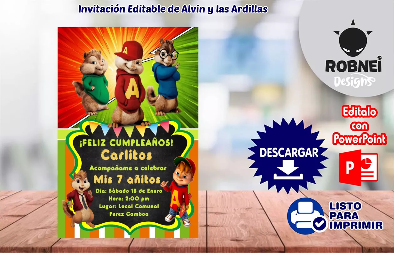 Invitacin de Alvin y las Ardillas