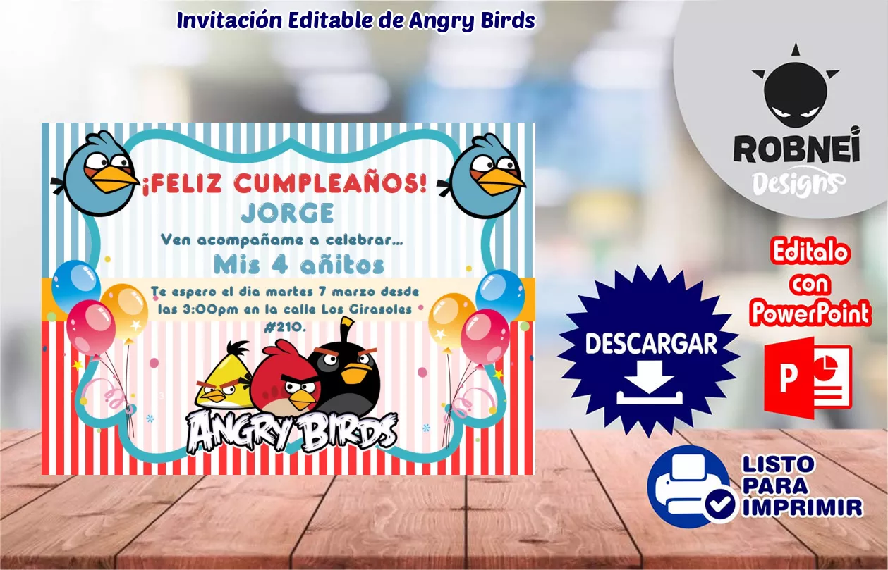 Invitacin de Angry Birds