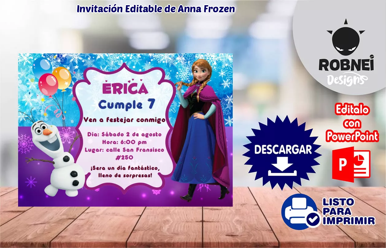 Invitacin de Anna Frozen