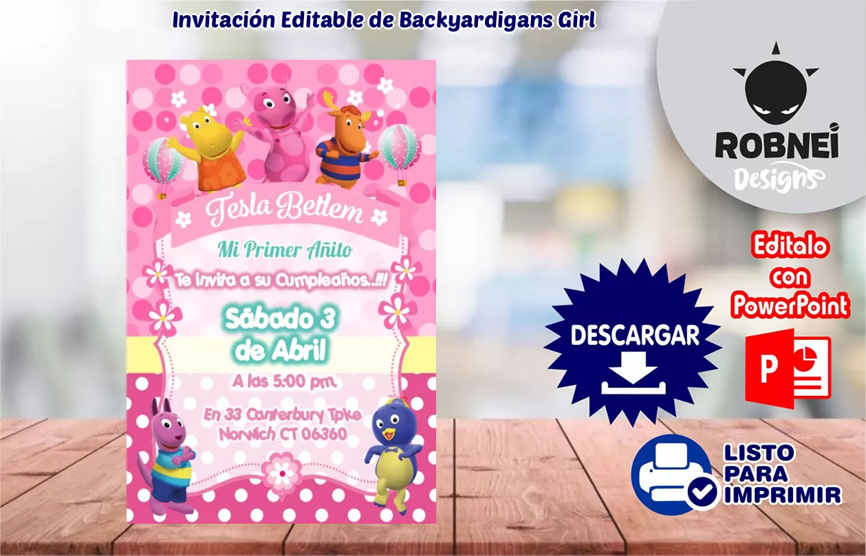 Invitacin de Backyardigans Girl