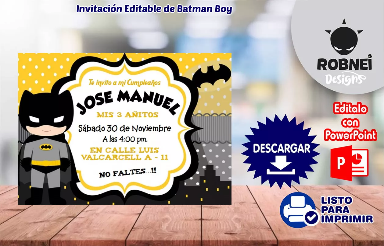 Invitacin de Batman Boy