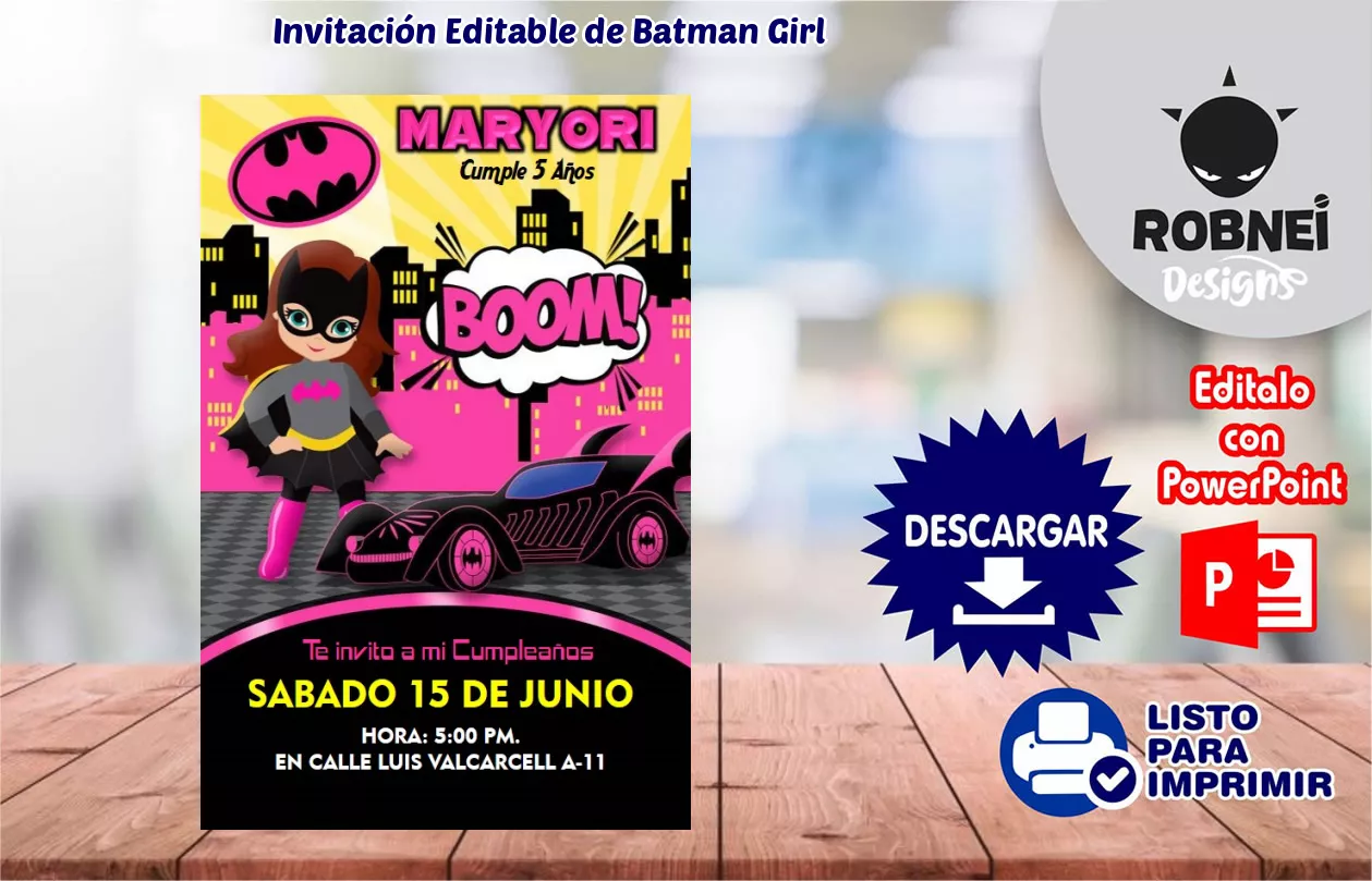 Invitacin de Batman Girl