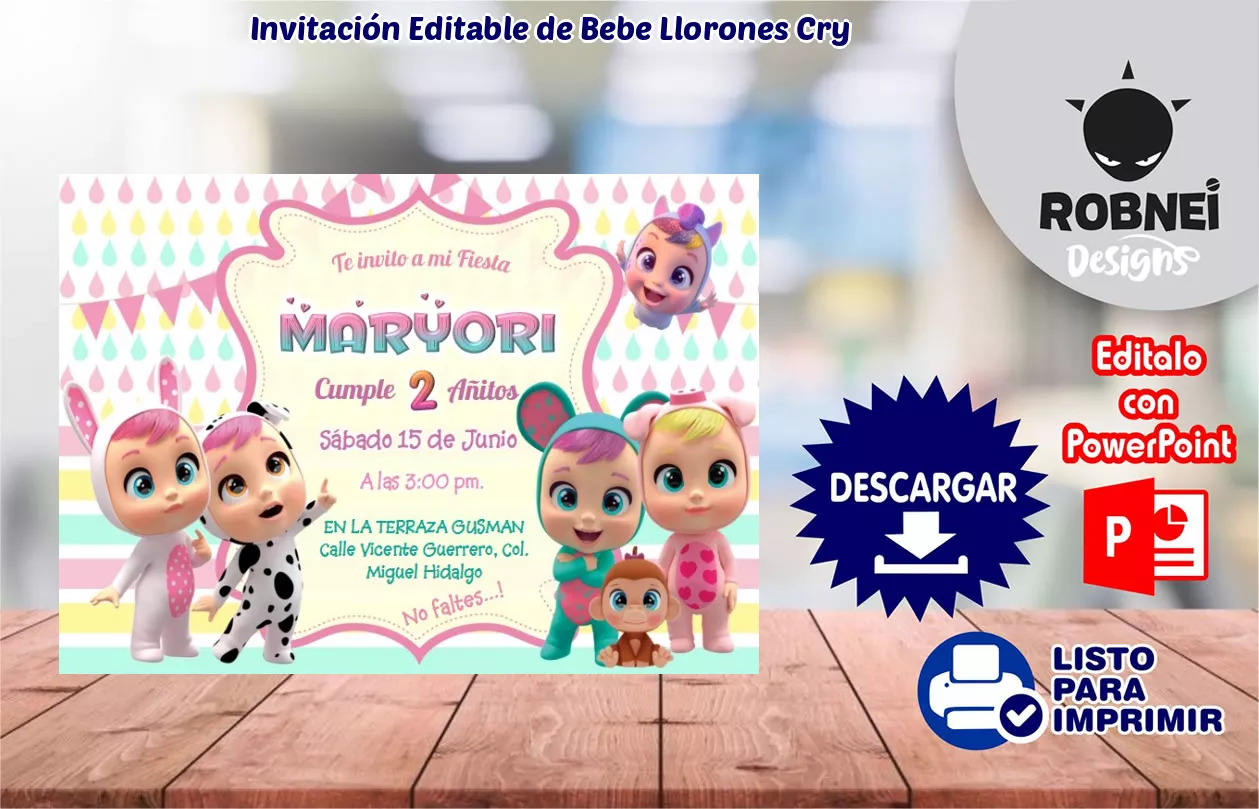 Invitacin de Bebe Llorones Cry