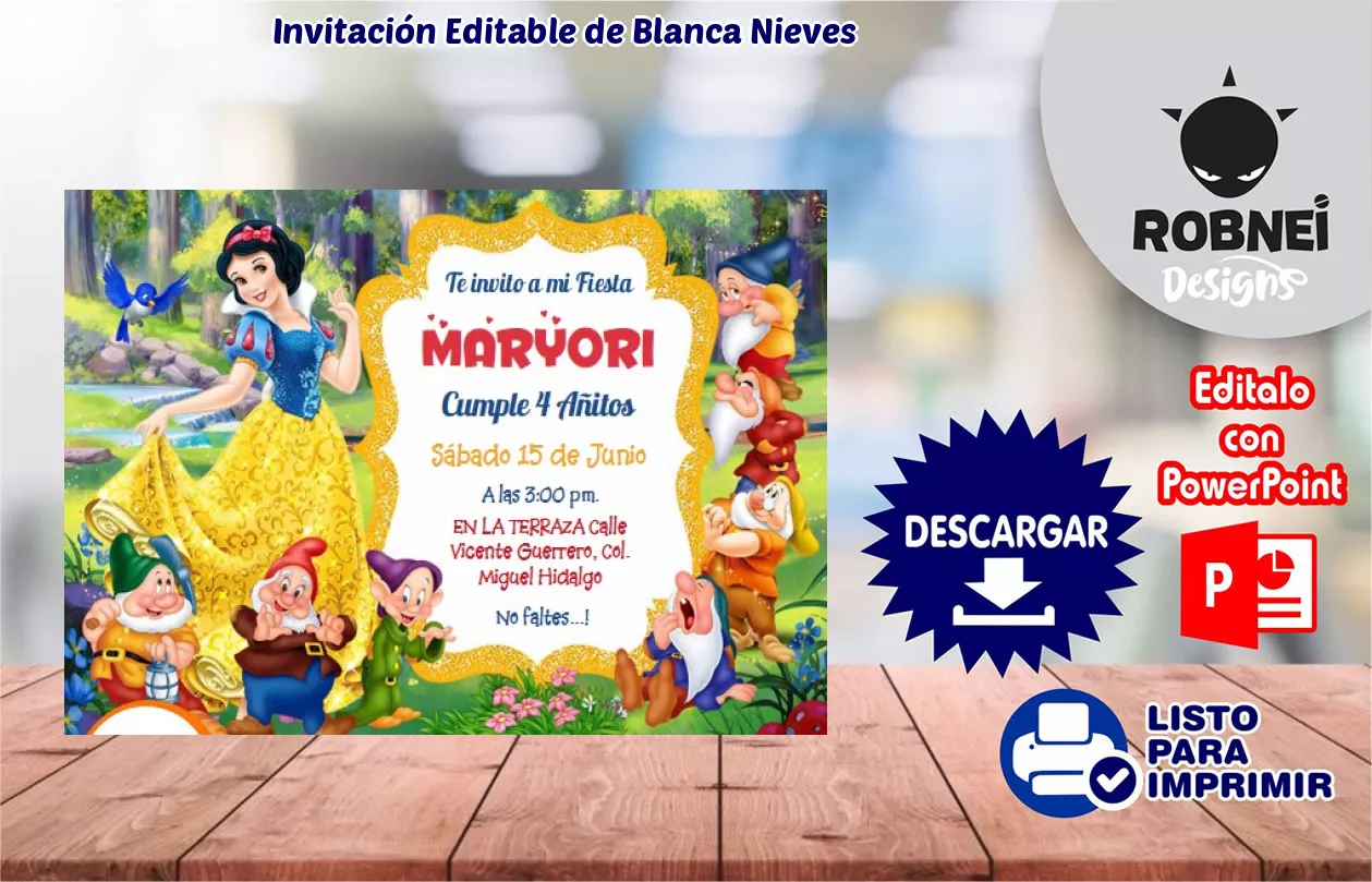 Invitacin de Blanca Nieves