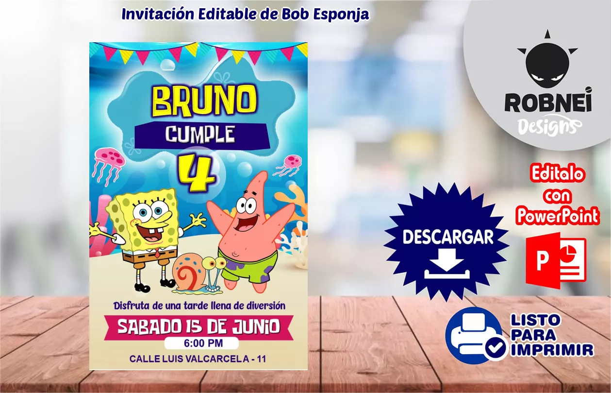 Invitacin de Bob Esponja