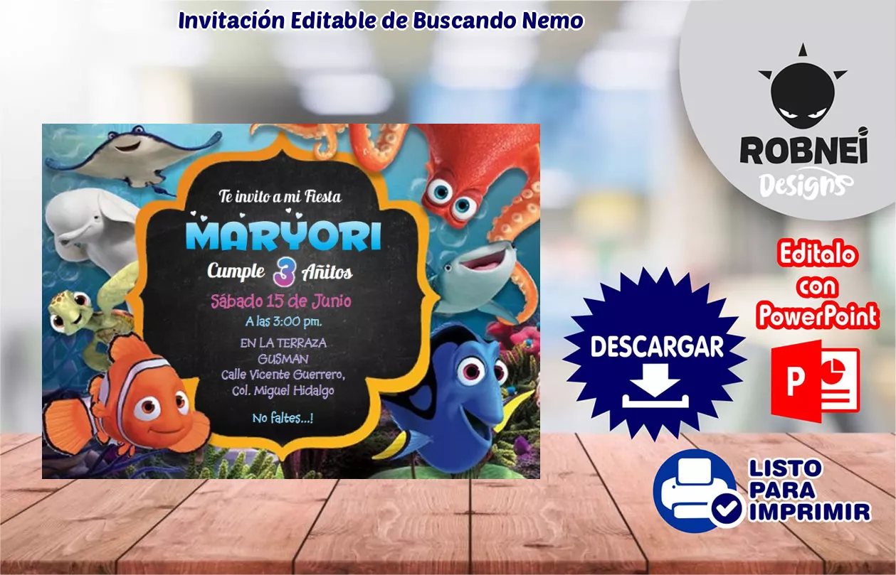 Invitacin de Buscando Nemo