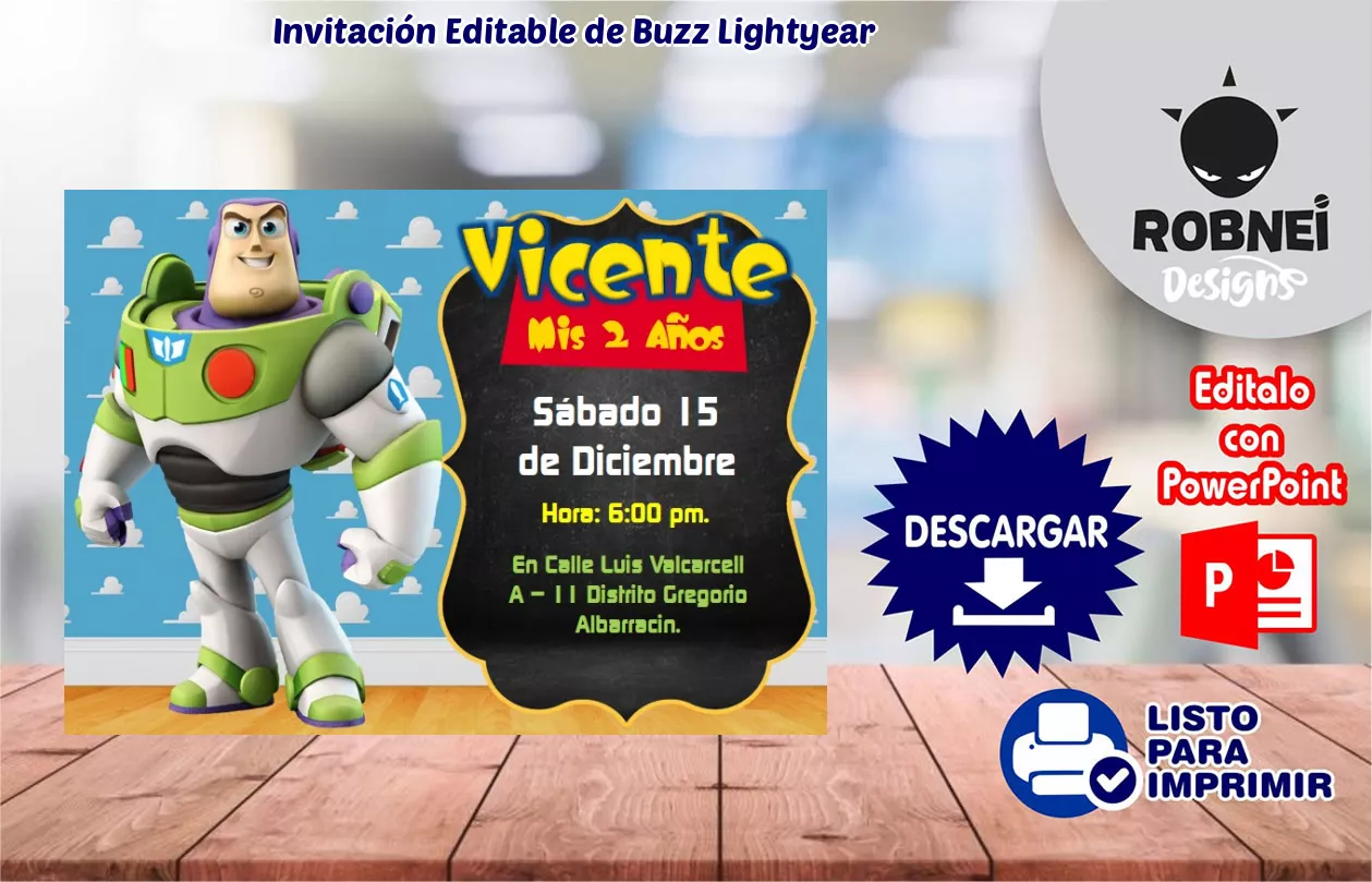 Invitacin de Buzz Lightyear