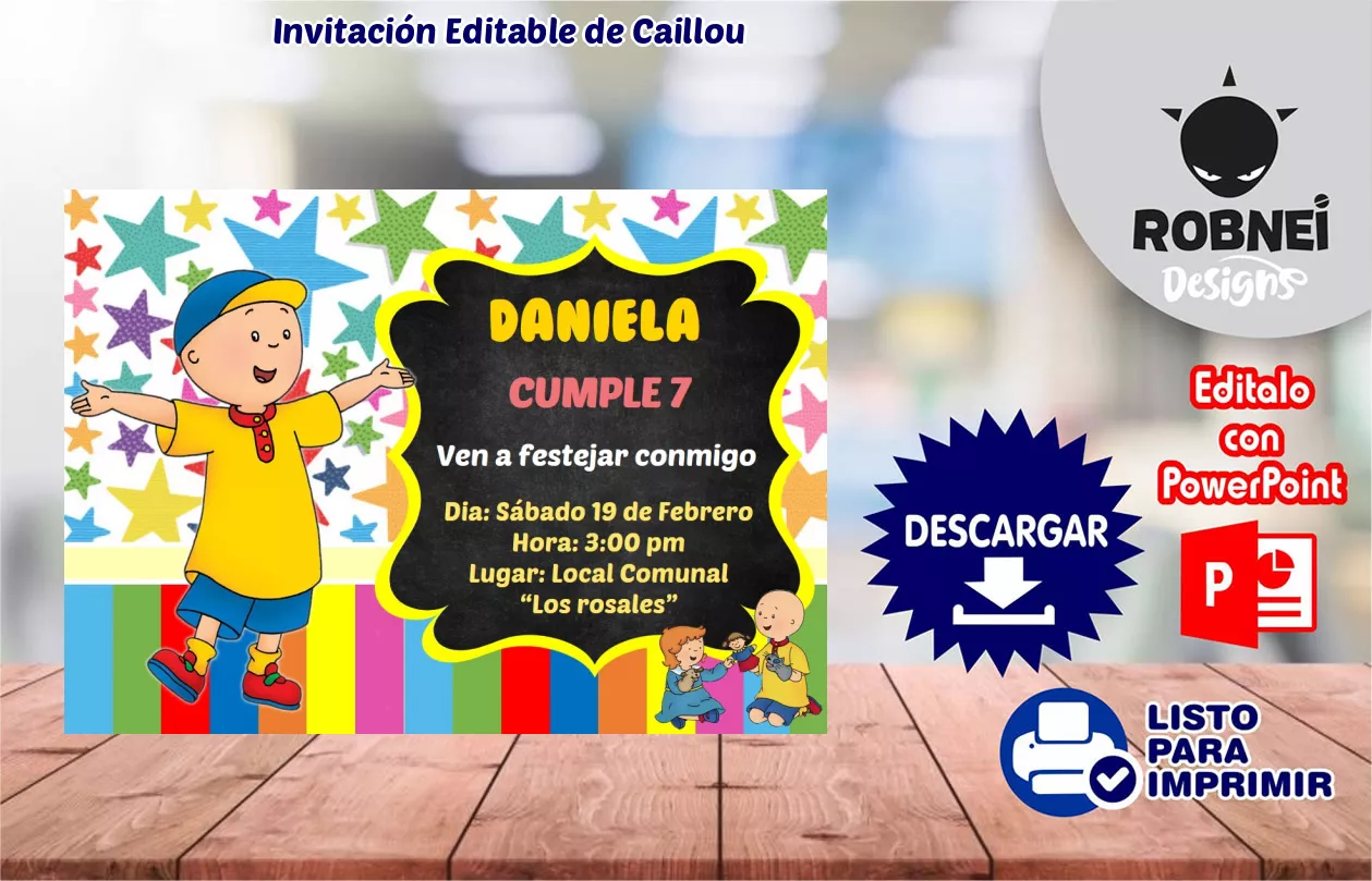 Invitacin de Caillou