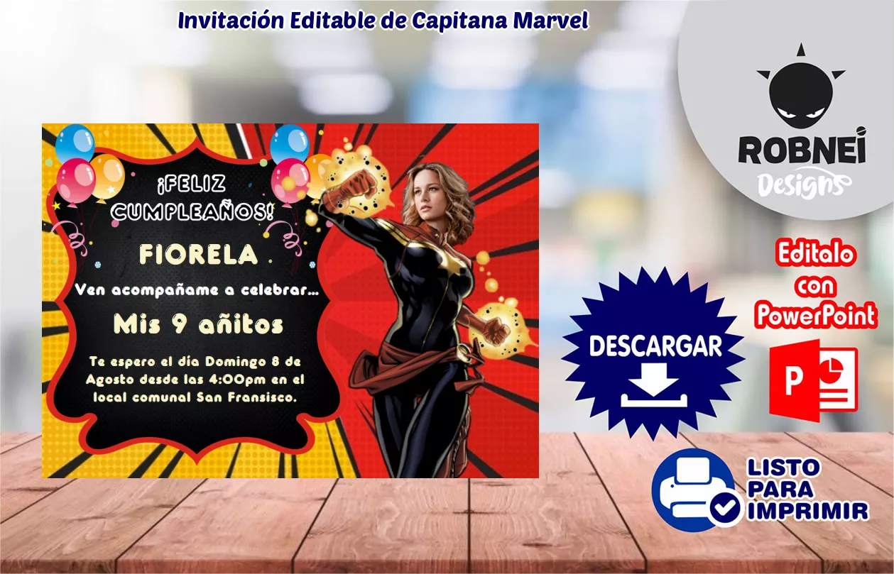 Invitacin de Capitana Marvel