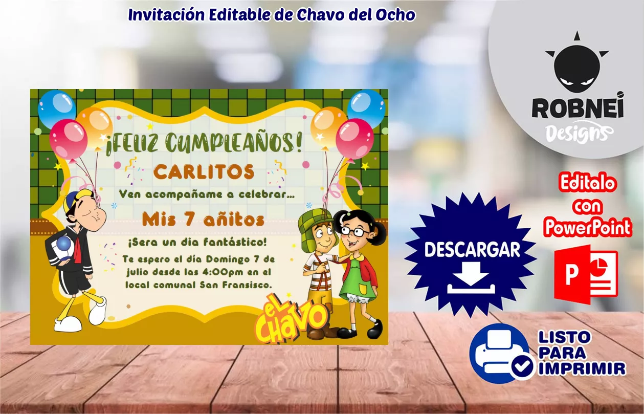 Invitacin de Chavo del Ocho