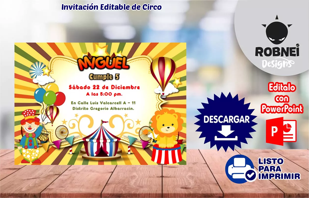 Invitacin de Circo